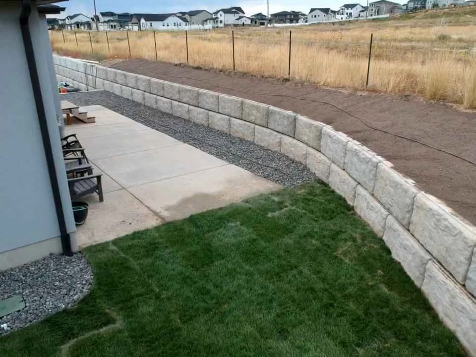Modern Concrete Block Retaining Wall