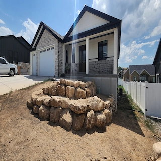 Rock retaining wall in Spanish Fork Utah